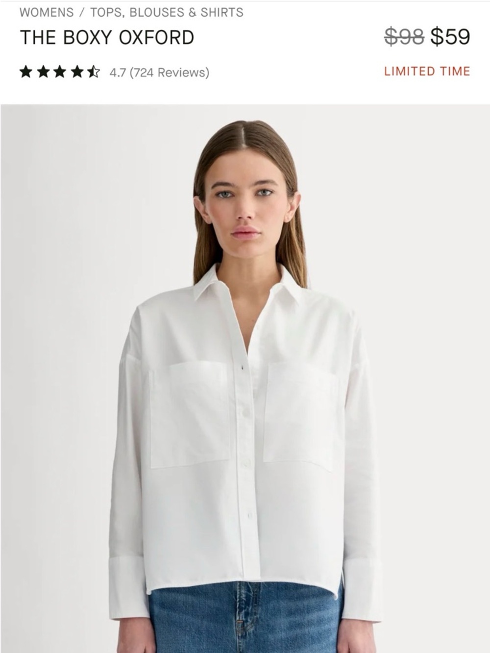 Everlane White Oversized Oxford Shirt